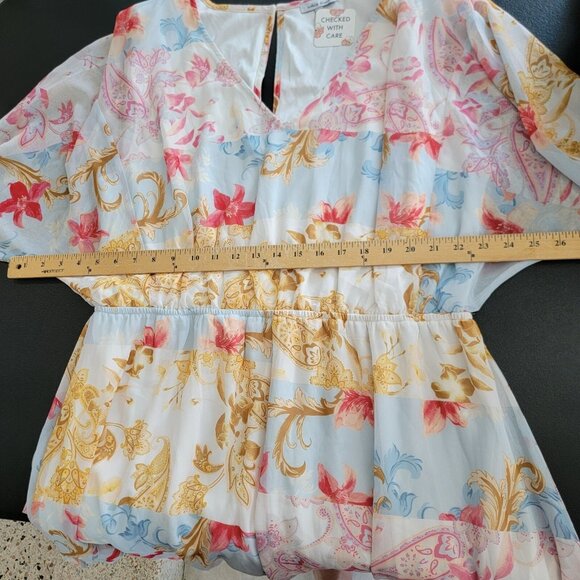 NWT White Birch Dress Multicolor Pastel Floral Size 1X Ruffle NEW - Picture 10 of 13